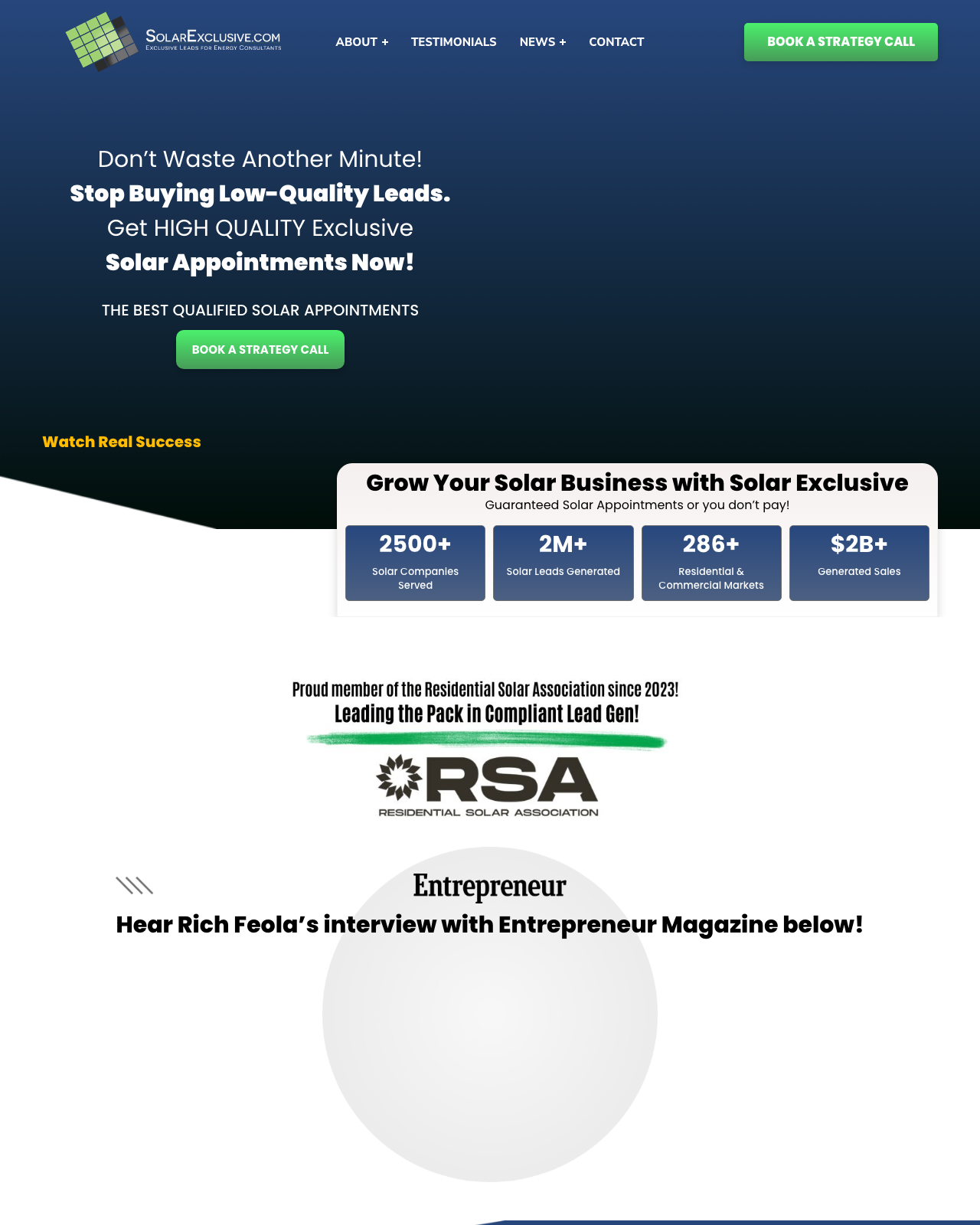 Solar Exclusive funnel