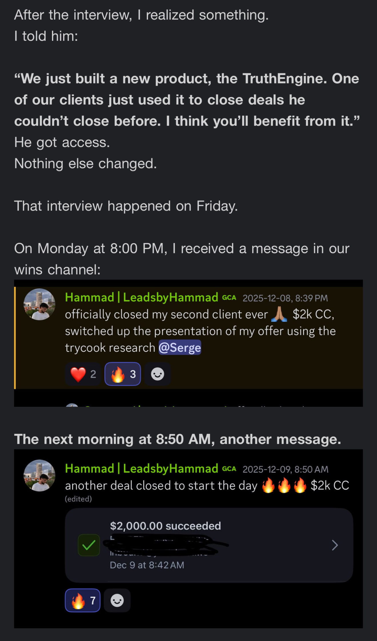 Truth Engine testimonial